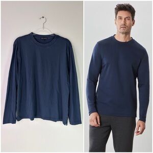 Robert Barakett Blue Night The Barakett Long Sleeve High Crew Shirt
